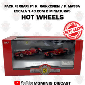 Pack Ferrari F1 K. Raikkonen / F. Massa - Escala 1:43 com 02 Miniaturas - FRETE GRÁTIS
