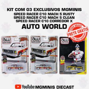 KIT 3x AutoWorld Speed Racer Exclusiva MgMinis DieCast + Frete Grátis