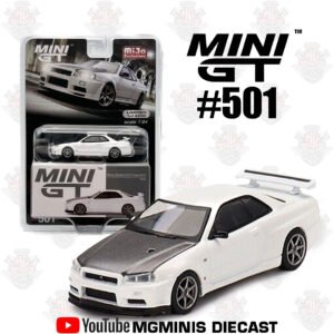 Mini Gt Nissan SkyLine R34 Branco #501