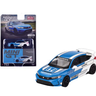 Mini GT Honda Civic Type R #3 Blue and White 2023 Pace Car