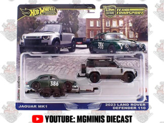 Hot Wheels Team Transport Defender + Jaguar Verde