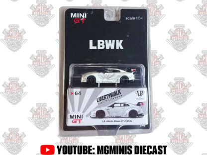 Mini GT Nissan GTR-R35 LB Works White #64 CARTELA LIMITADA