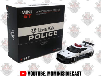 MINI GT Nissan GT-R R35 Type 1 Rear Wing V1 LBWK Polícia #147