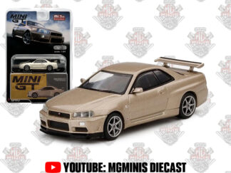 Mini GT Nissan Skyline GT-R (R34) M-Spec Silica Breath Gold #348